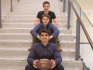 Daniel Hocevar, Aaron White and Hassaan Inayatali compete in Big Data Superbowl